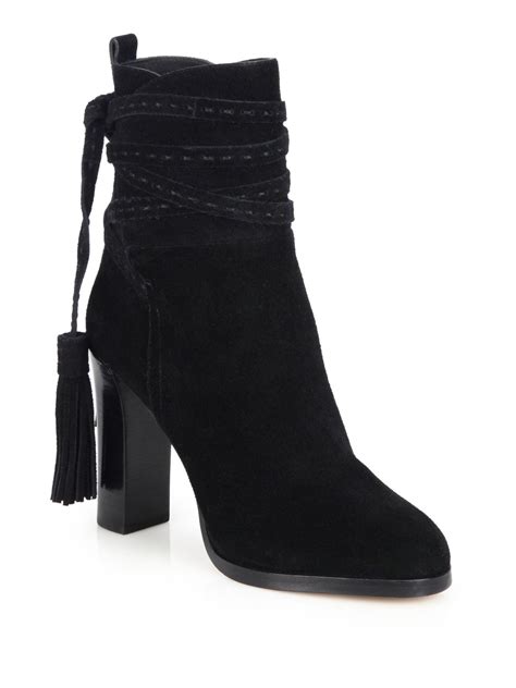 michael kors walker boots black|michael kors black suede boots.